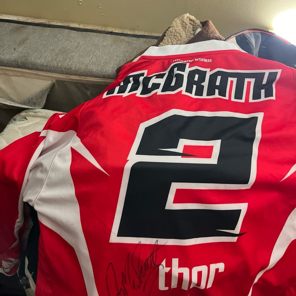 Rare Authentic Jeremy McGrath autographed #2 Thor motocross jersey
